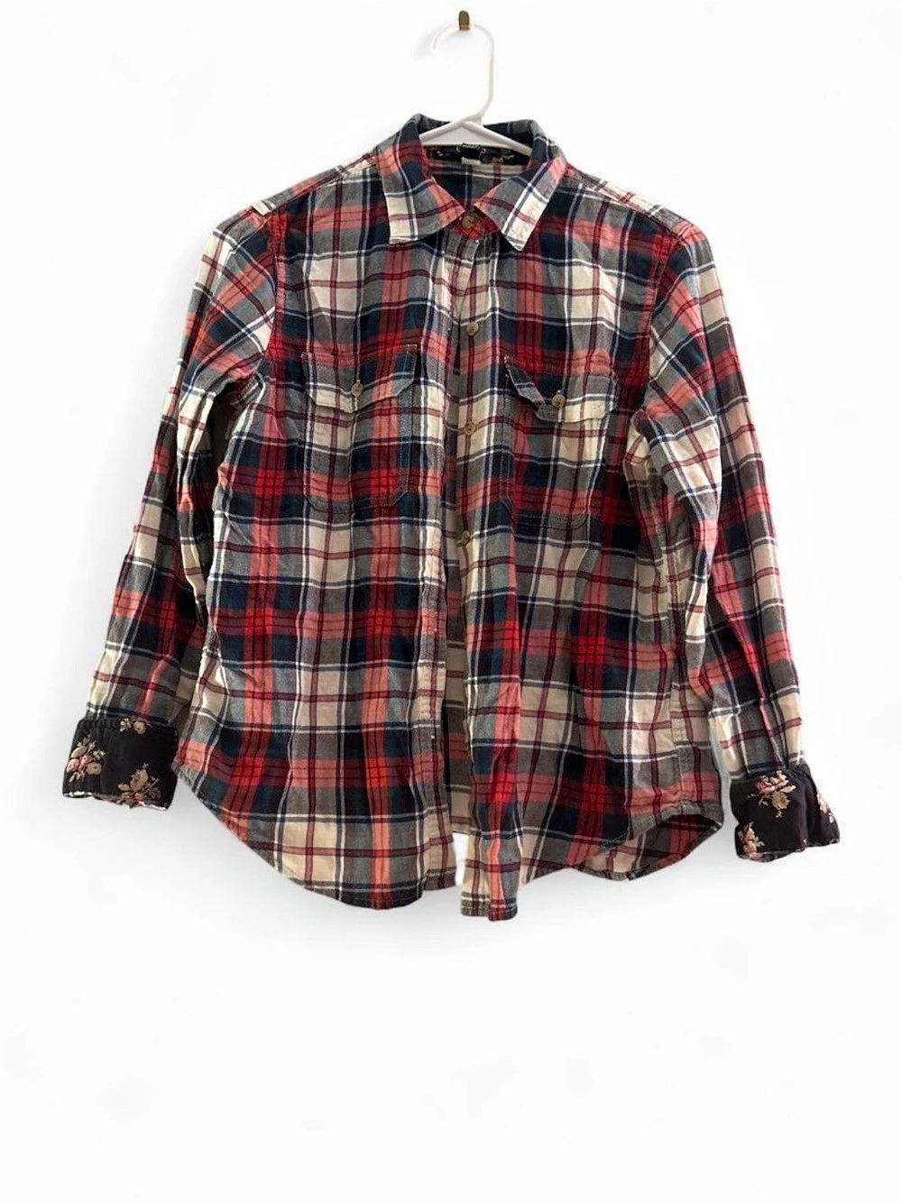 Chaps Plaid Cotton Button-Down in Red & Blue Medium